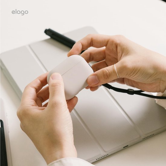 Elago Liquid Hybrid Case for AirPods Pro 3 | Triple Layer Protection, Lanyard Included, Wireless Charging, Shock Resistant (Stone)