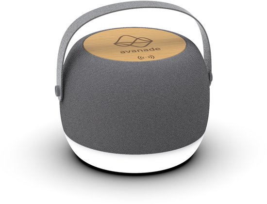 Electrox - Draadloze Bluetooth Speaker Bamboe - Met Sfeervolle LED Verlichting - Compacte Mini Luidspreker - Duurzaam Design - Draadloos Opladen – 3-in-1 – 1200 mAh