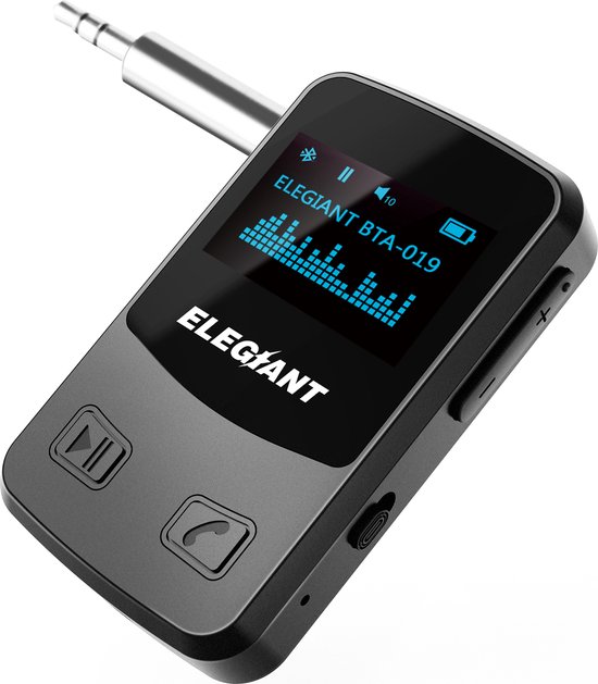 ELEGIANT Bluetooth Receiver Bluetooth Ontvanger - Draadloze ontvangers & Streamers - Bluetooth 5.0 - Transmitter - met handsfree bellen - voor auto - Zwart van ELEGIANT