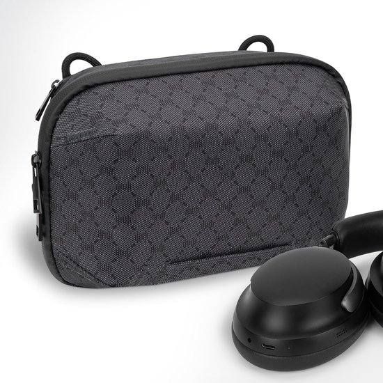 Elite Hoofdtelefoon Pouch compatibel met Bose QC Ultra, JBL Tour ONE M3, Sony WH-1000XM6 en meer, Soft Shell vervangende beschermende reisdraagtas met kabelopslag (donkergrijs)