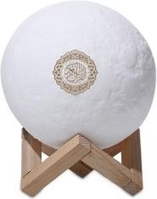 Equantu Quran Smart Touch Moon Smart table lamp Wit Bluetooth - Koran speaker - Koran lamp - Quran speaker - Quran lamp van Equantu®️