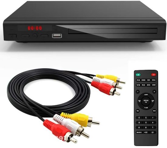 EXCITAT DVD speler - DVD speler usb - multifunctionele speler - met AV kabel, CD speler, met afstandsbediening