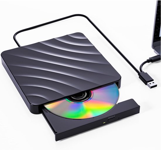 Extern DVD CD Station USB – Brander & Speler | CD/DVD +/-RW ROM | Windows 11/10/8/7/XP | Laptop PC