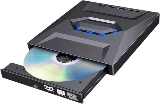Externe Blu-ray speler - DVD CD brander - Bestanden overzetten - 7-in-1 multifunctioneel - USB 3.0 - Zwart
