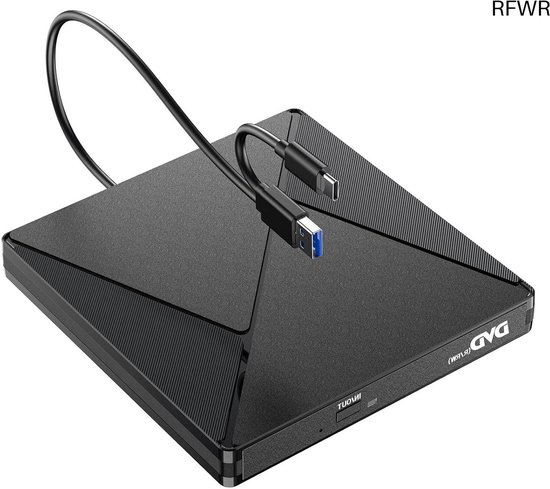 Externe cd/dvd-drive/cd/dvd-station met USB 3.0 en USB-C, draagbare CD/DVD/-RW/ROM-schijven, stabiel voor pc/laptops/Windows 11/10/8/7/XP/Vista/Linux/MacOS