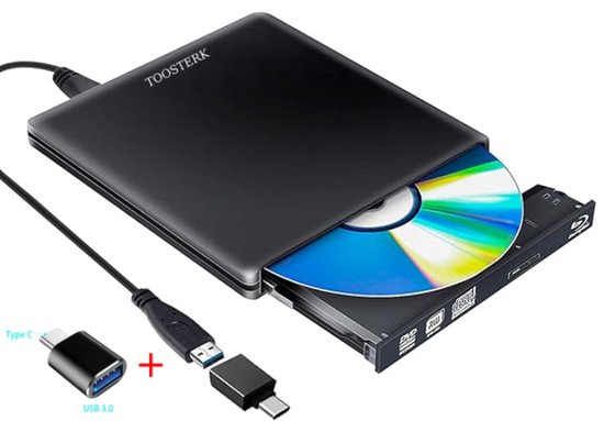 Externe CD/DVD Speler USB 2.0 – Compatibel met MacBook, Laptop en Windows 7/8 PC Zwart