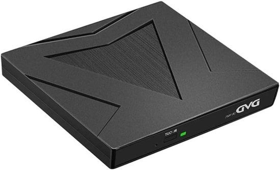 Externe DVD Brander - Dvd-speler Laptop - Films Kijken - Dubbele Poorten - Compact Formaat - Zwart