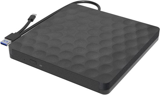 Externe Dvd Brander - Mobiele Recorder - Bestanden Archiveren - Dubbele Interface - 14 cm - Zwart