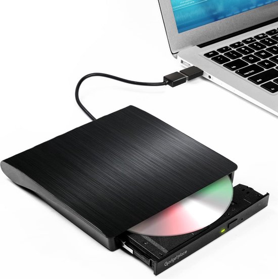 Externe DVD Speler en Brander voor Laptop & Macbook - DVD/CD - Met USB 3.0 en USB-C adapter - Optische drive - Plug & Play van Gadgetplace
