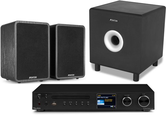 Fenton 2.1 geluidssysteem voor thuis - Set met subwoofer en 2 speakers - Bluetooth, DAB+ & FM - 200W van Merkloos