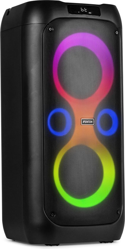Fenton Core130 party box met microfoon - Bluetooth speaker met LED-effecten - Oplaadbare accu - 180W van FEN