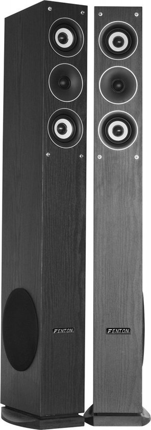 Fenton SHFT52B - HiFi luidsprekerset 500W 3-weg systeem met ingebouwde subwoofer - Zwart