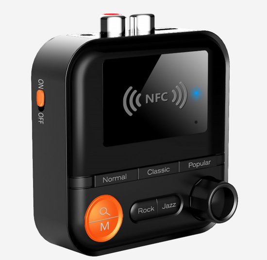 Ferfito Bluetooth 5.2 Audio-ontvanger met NFC & TF-kaartslot – Audio Receiver - Draadloze Muziekadapter met 3D/Rock/Jazz Geluidsmodi, RCA/AUX/Type-C – Voor Oude Versterkers & Stereosystemen van Ferfito