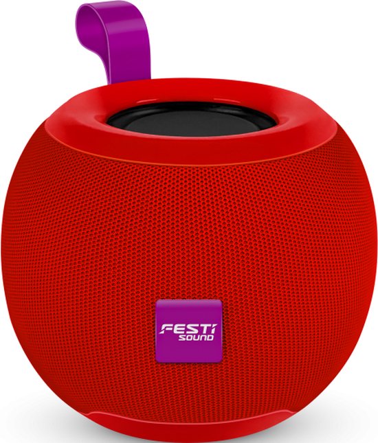 FESTIONE 5w Bluetooth speaker kleur Rood | Bluetooth 5.0 | FM Radio | AUX | van FESTI