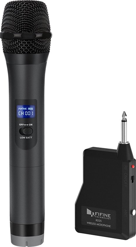 FIFINE - K025 - Profesionele Draadloze Karaoke Microfoon - Geschikt voor JBL - Sony - Marshall Speakers - Universeel voor - 6.3MM - Met Dongel / Ontvanger