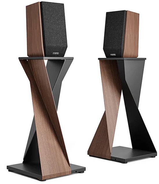 FITUEYES Eiffel Serie Luidsprekerstandaard - 70 cm - Universeel - Hout & Metaal - 30 kg Draagvermogen - Verstelbare Voeten