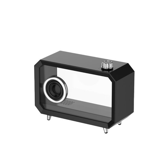 Fivesquare ClearView RGB Bluetooth Speaker – 8W Speaker met Transparant Display, Aanpasbaar Interieur & 7-Kleur Ambiente Licht Zwart van Merkloos