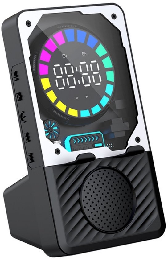 Fivesquare MechaStand RGB Speaker – Bluetooth Speaker met Mecha Design, Telefoonhouder, Alarmklok & 5W RGB Licht van Merkloos