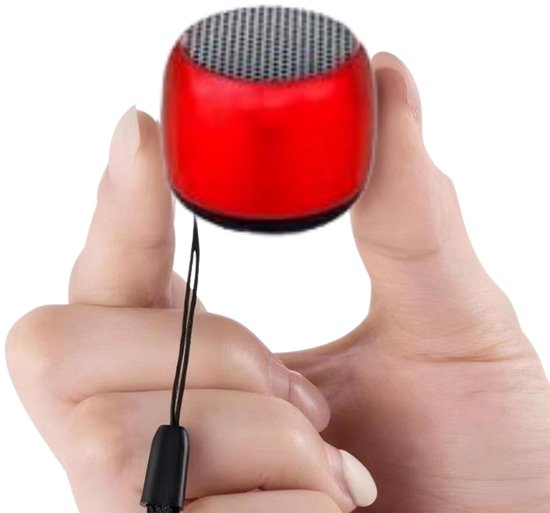 Fivesquare MiniAlu Sensor Bass Speaker – Mini Bluetooth Speaker met Aluminium Behuizing, TWS Sensor Pairing & Deep Bass Rood Rood van Merkloos