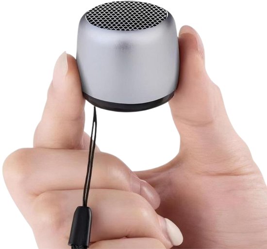 Fivesquare MiniAlu Sensor Bass Speaker – Mini Bluetooth Speaker met Aluminium Behuizing, TWS Sensor Pairing & Deep Bass Zilver van Merkloos