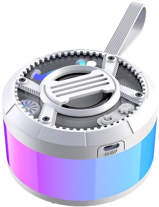 Fivesquare MiniDJ PartyBox Speaker – Mini Bluetooth Speaker met RGB Licht, 5W Power & TWS/TF Ondersteuning Wit van Merkloos