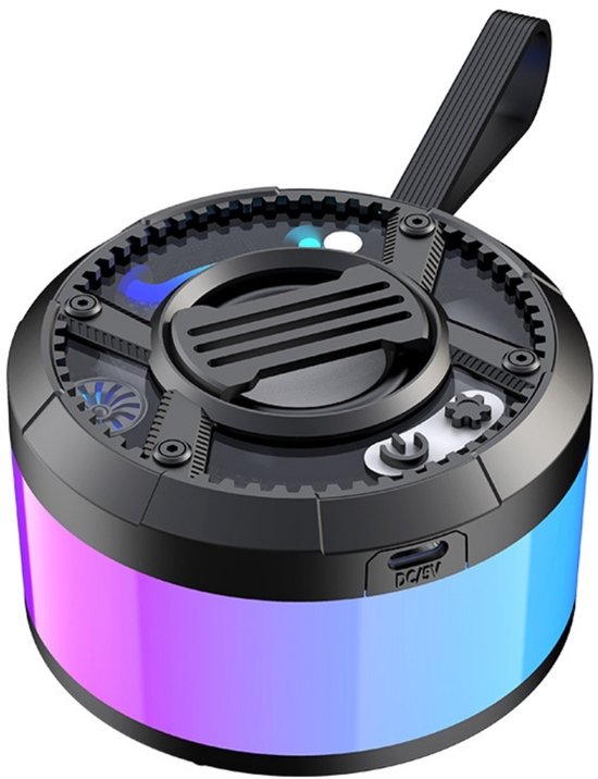 Fivesquare MiniDJ PartyBox Speaker – Mini Bluetooth Speaker met RGB Licht, 5W Power & TWS/TF Ondersteuning Zwart van Merkloos