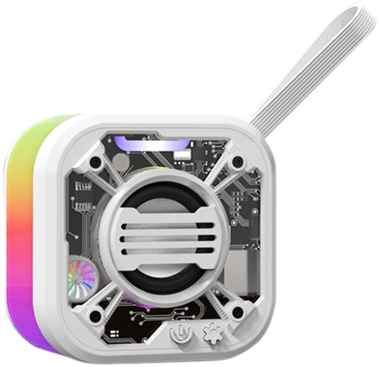 Fivesquare RadiGlow RGB Speaker – Mini Bluetooth Speaker met Radiator Design, 5W Power, RGB Licht & TWS/TF Wit van Merkloos