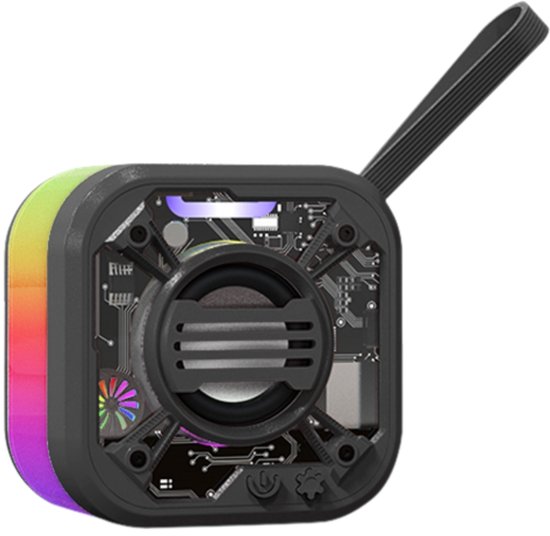 Fivesquare RadiGlow RGB Speaker – Mini Bluetooth Speaker met Radiator Design, 5W Power, RGB Licht & TWS/TF Zwart van Merkloos