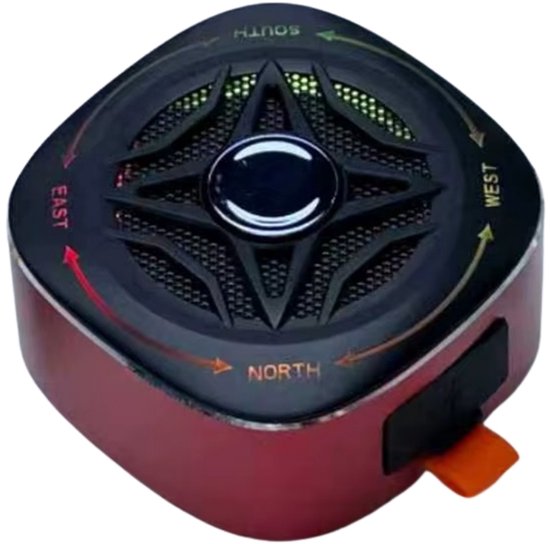 Fivesquare SpinWave Waterproof Speaker – Mini Bluetooth Speaker met Gyro-Spinner Design, RGB Licht, IPX7 & Bass/TWS Rood van Merkloos