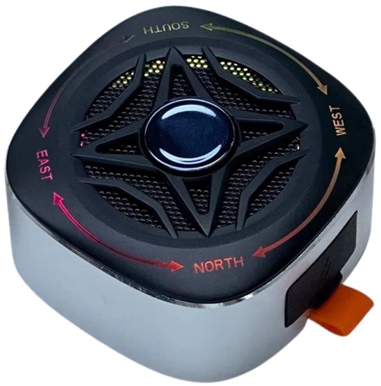 Fivesquare SpinWave Waterproof Speaker – Mini Bluetooth Speaker met Gyro-Spinner Design, RGB Licht, IPX7 & Bass/TWS Zilver van Merkloos