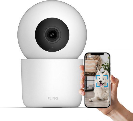 FlinQ Smart Huisdiercamera - Hondencamera met App - 2K Binnen Camera met Huisdier Detectie - Herkend Honden en Katten - Petcam voor Dieren van FlinQ
