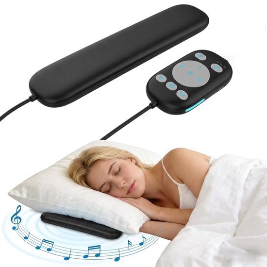 Fokelyi - Slaapsprekers - kussenluidspreker - onderkussen bluetooth speaker - witte ruis - timerfunctie - zwart