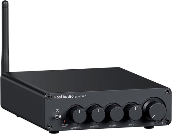 Fosi Audio BT30D Pro - TPA3255 - Hi-Fi Bluetooth 5.0 Stereo Audio Receiver Versterker 2.1 Kanaal - Mini Klasse D Geïntegreerde Versterker - 165Wx2+350W