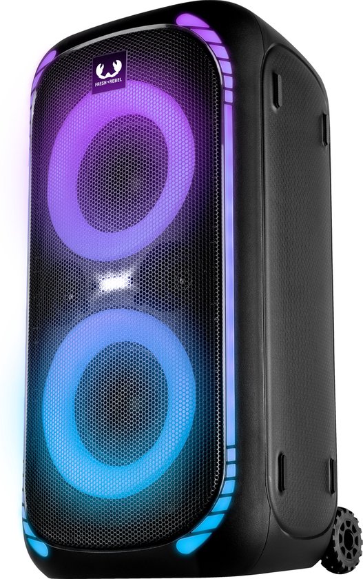 Fresh 'n Rebel Party Speaker Large - 12 uur draadloze speelduur - lichtshow - met Trolley van Fresh ‘n Rebel