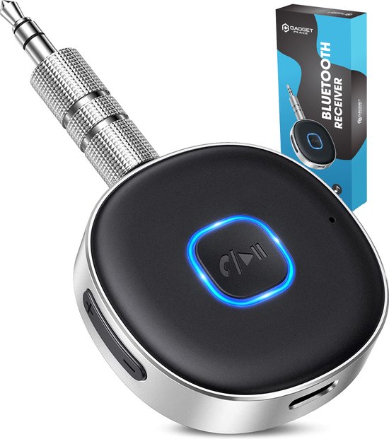 Gadgetplace Bluetooth Receiver Incl. 3.5MM AUX - BT 5.0 - Bluetooth Ontvanger - Handsfree Bellen - Bluetooth Audio Receiver - Bluetooth via AUX van Gadgetplace