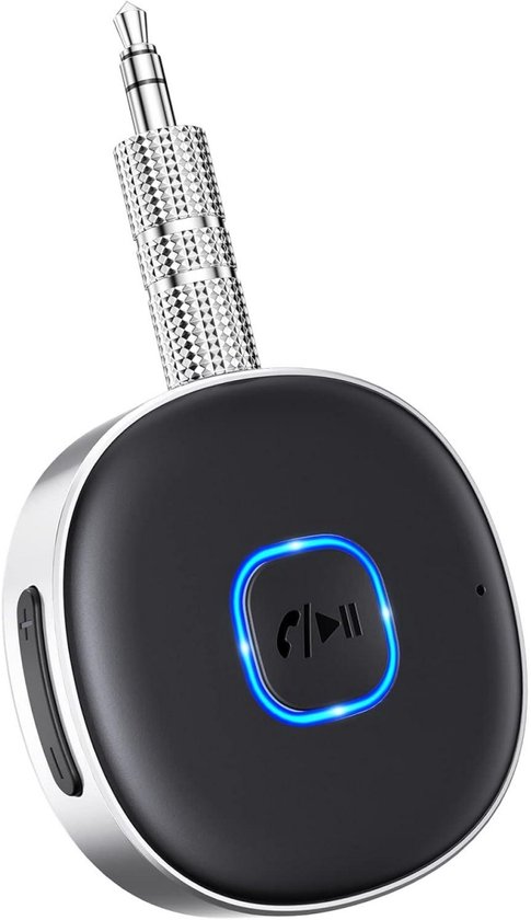 GELLDG AUX Bluetooth-autoadapter – Draadloze Bluetooth 5.0-ontvanger geschikt voor auto, audio-installatie thuis en bedrade hoofdtelefoons – 3,5mm AUX-adapter – Auto-equalizer – Ondersteunt verbinding met twee apparaten – Batterijduur van 10 uur
