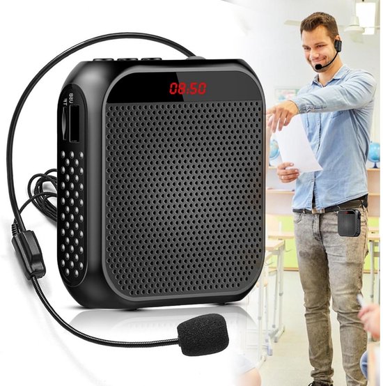 GELLDG Draadloze megafoon - met microfoon - oplaadbaar - draagbare luidspreker - polsbandontwerp - 2200mAh batterij - compacte draadloze megafoon - geschikt voor trainers, docenten en gidsen