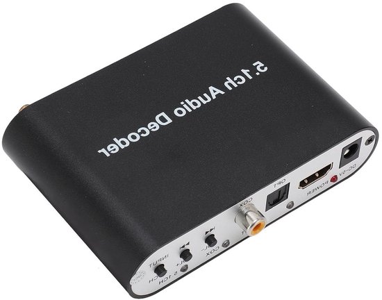 Geluidsdecoder - Audio Converter - Home Theater - 5.1 Surround Sound - 192 KHz Sample Rate - Zwart