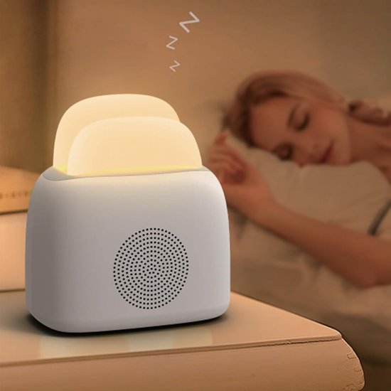 GEMMAC LED Night Light with Bluetooth Speaker White Noise Machine Wireless Night Light Dimmable for Kids, USB - ShopVlot