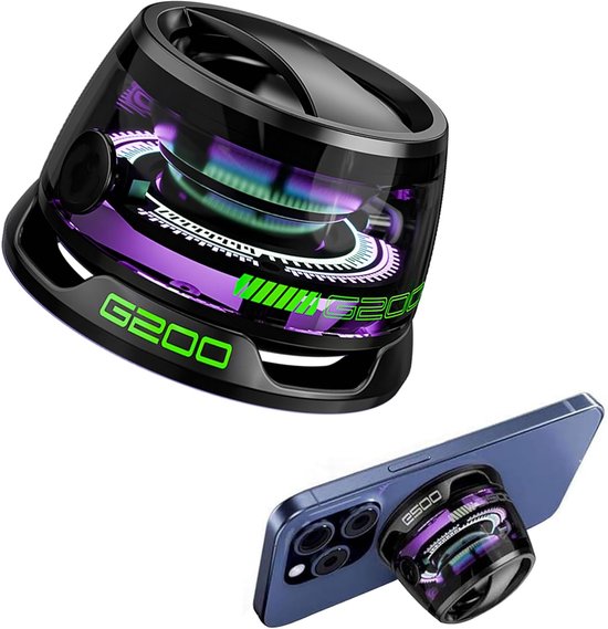 Geschikt voor iPhone, Android, TWS Pairing - Magnetische Bluetooth-luidspreker, multifunctionele draagbare G200-luidspreker met multi-RGB-kleurenlichtshow - 3D surround sound-effect, (zwart) van Merkloos