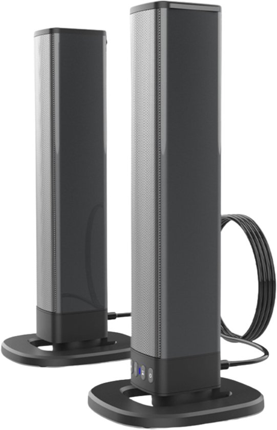 Gloovon® - Soundbar - Smart TV Soundbar - Bluetooth 5.0 - Afneembare Soundbar - Ondersteunt Micro SD/USB-stick/AUX-verbinding - Compatibel met TV, PC en smartphone - Zwart van Gloovon