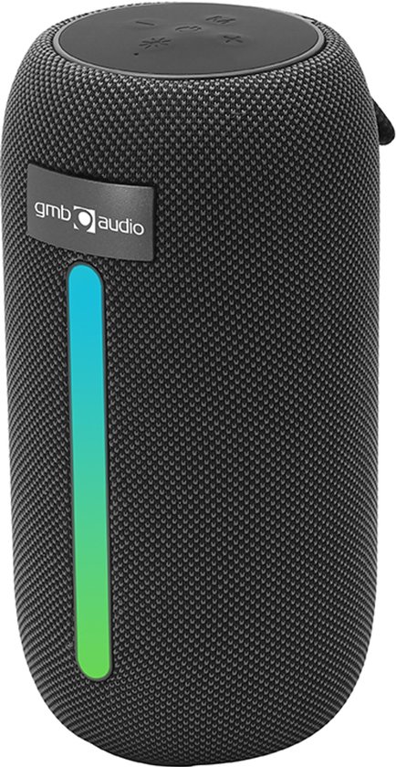GMB-Audio BT LED Speaker, Zwart - Ultieme Draagbare Draadloze Feestspeaker met RGB Verlichting, Bluetooth v.5.3, Handsfree Bellen, FM Radio, USB & MicroSD Afspeelmogelijkheden van Merkloos