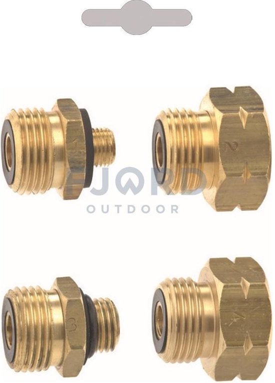 GOK Nippelset - Flesaansluiting naar DIN aansluiting - Bronskleurig van GOK