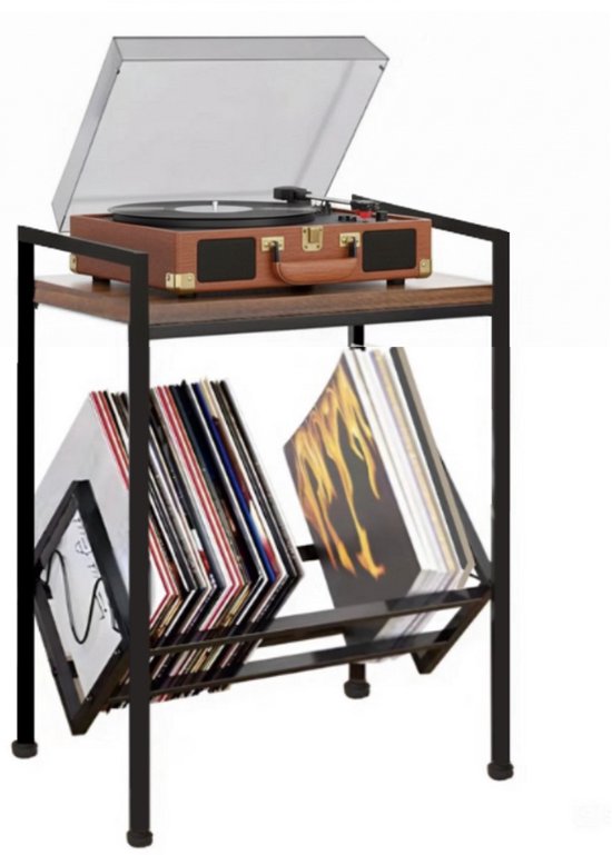 Goldcave Vinyl Opbergsysteem - LP Houder - Metaal Standaard Zwart - Platenhouder - Platenrek - Platenkast - LP Rek - Platenspeler meubel