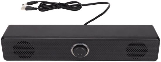 Golden crown - Computer-soundbar - USB-aangedreven - Surround Sound - Zwart - Luidspreker voor pc - Geschikt voor laptop en tablet - 3,5 mm ingang van Merkloos