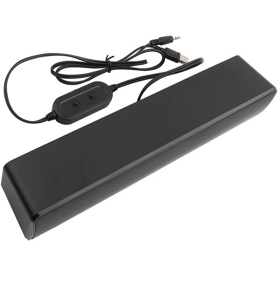 Golden crown - Soundbar - USB Speaker voor TV en Laptop - 3D Stereo Geluid - Zwart - Compact en Krachtig - Geschikt voor Thuisgebruik - Perfect voor Fil... van Merkloos
