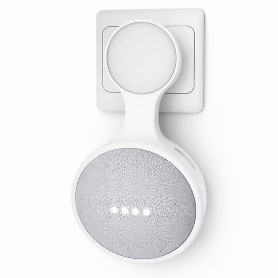 Google Nest Mini 2e Generatie Wandhouder Stopcontact – Smart Speaker Muurbeugel – Nest Mini Houder Wandmontage – Kabelmanagement Oplossing – Ruimtebesparend Design – Google Home Mini Accessoire – Wandbeugel zonder Boren – Wit van Merkloos