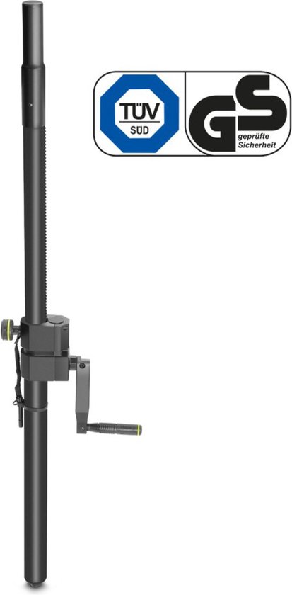 Gravity SP 2472 B - Tussenpaal, M20 voet, met wind-up systeem - zwart van Gravity