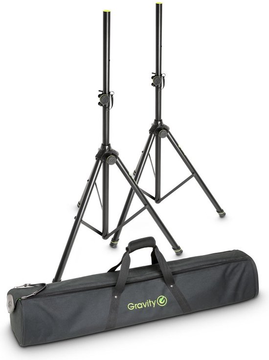 Gravity SS 5211 B SET - Speakerstatief x2 + opbergtas - zwart van Gravity