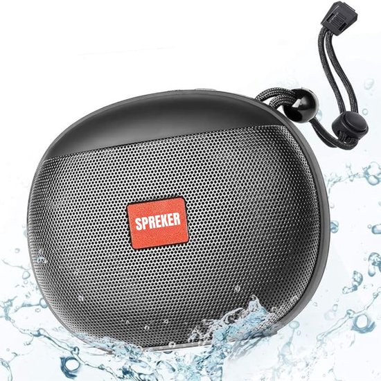 GTB® Douche Speaker - Badkamer Speaker - Douche Speaker Bluetooth - Zwart - 6cm x 13cm x 10cm van Merkloos